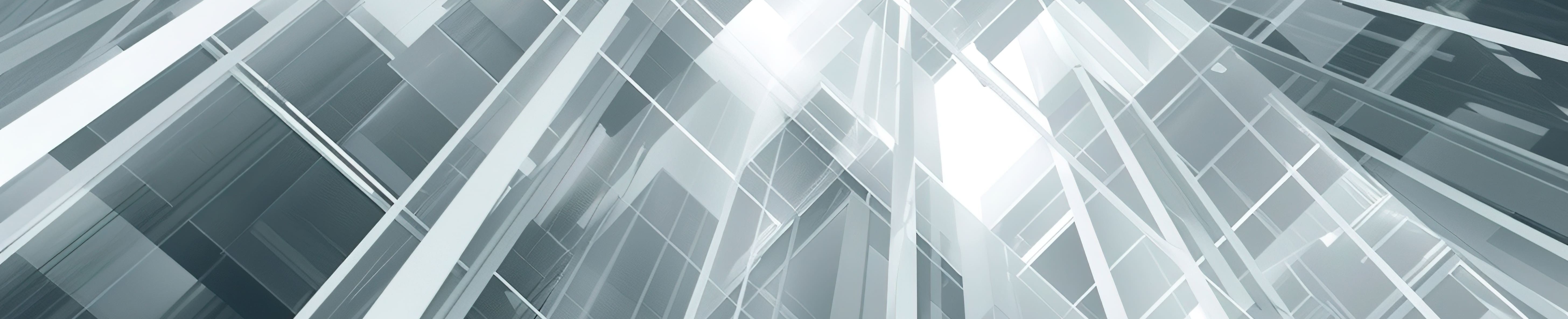 縦長の透明なガラスビームが交差する抽象的背景